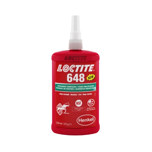 Лепило За Цилиндрично Лепене, LOCTITE 648, Висока Якост, Общо Приложение, Henkel, 250 милилитра